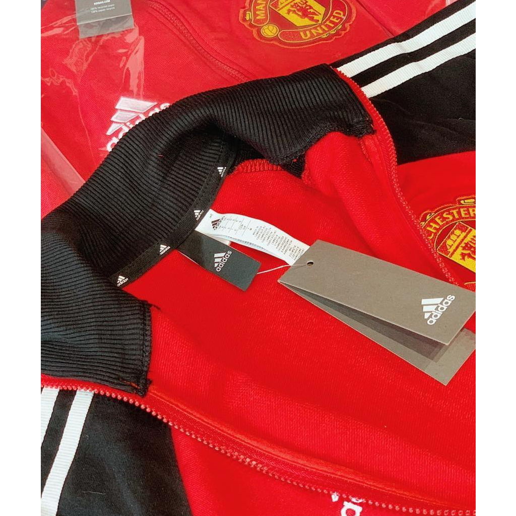 Áo khoác Training Adidas MU-Retro-Đỏ tay đen-VNXK