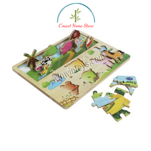 Đồ Chơi Rắp Ráp Gỗ Xếp Hình Nông Trại Giúp Bé Sáng Tạo Tối Đa - Winwintoys 68332