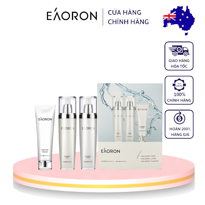 Set Eaoron chăm sóc da chuyên sâu Hàng Úc  [Eaoron Hyaluronic Toner+Hyaluronic Cleanser+Hyaluronic Lotion]