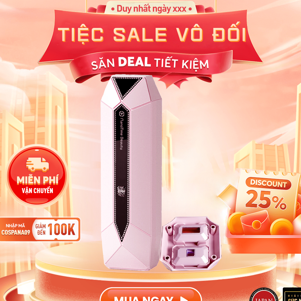 Máy triệt lông lạnh Nanotime B65pro Diamond nhà HT Beauty trẻ hóa da công nghệ IPL, triệt đầu đá lạnh Sapphire 10 độ