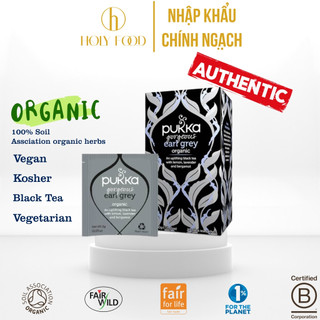 Trà Túi Lọc Hữu Cơ Organic Pukka Earl Grey Trà Đen Làm sạch Mát gan Ngủ Ngon Giảm Căng Thẳng Nội địa UK  