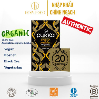 Trà Túi Lọc Hữu Cơ Organic Pukka English Trà Đen Làm sạch Mát gan Ngủ Ngon Giảm Căng Thẳng Nội địa UK  