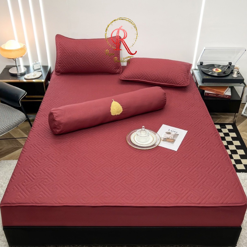 ??Ga Bọc Lụa Vân Chìm Rau_Bedding 4 Món Cao Cấp Êm Ái Và Mát Mẻ?? Mã Dhtt333538