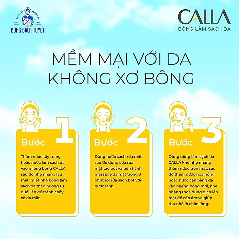 Bông Tẩy Trang Làm Sạch Da Bạch Tuyết CALLA Mềm Mịn 500Gr