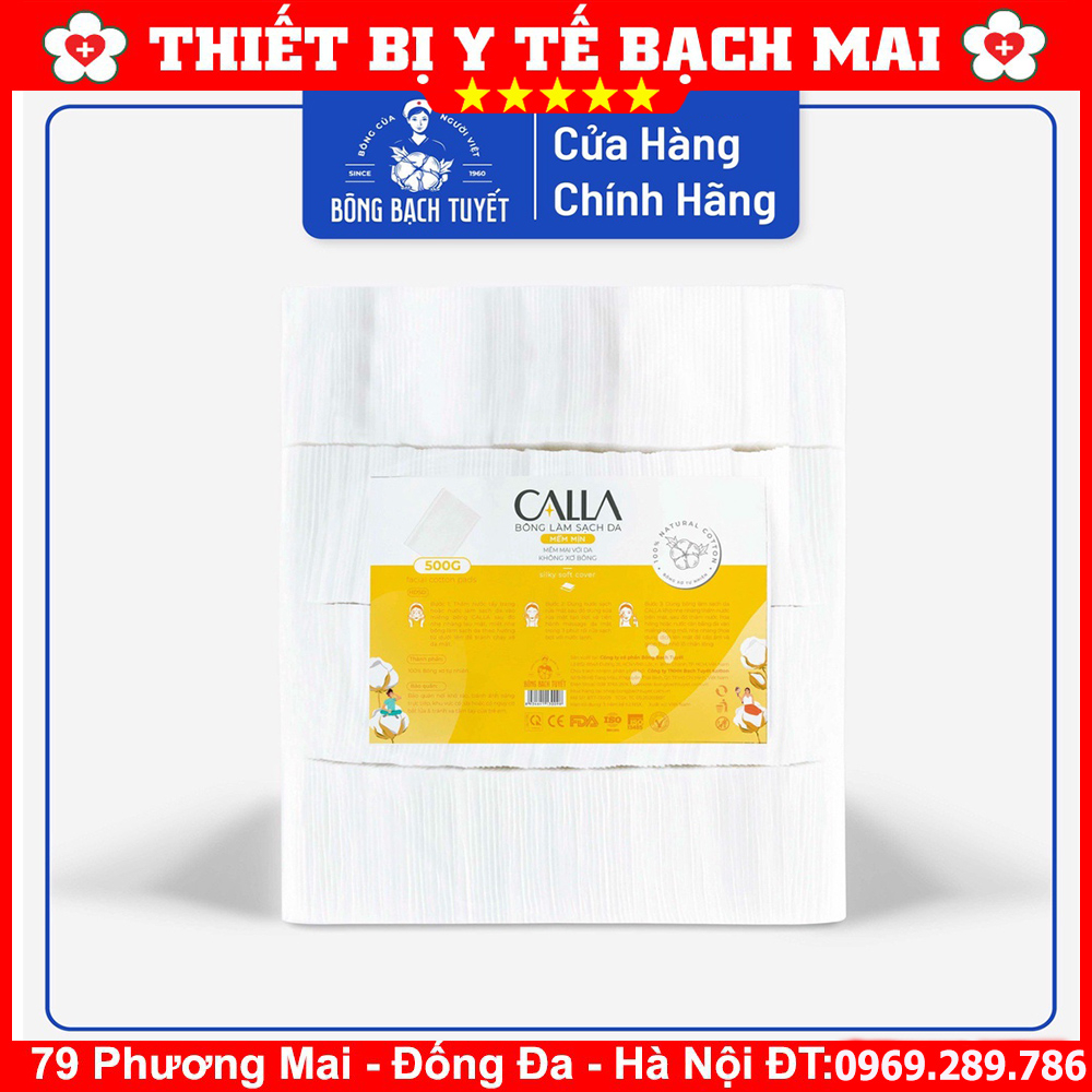 Bông Tẩy Trang Làm Sạch Da Bạch Tuyết CALLA Mềm Mịn 500Gr