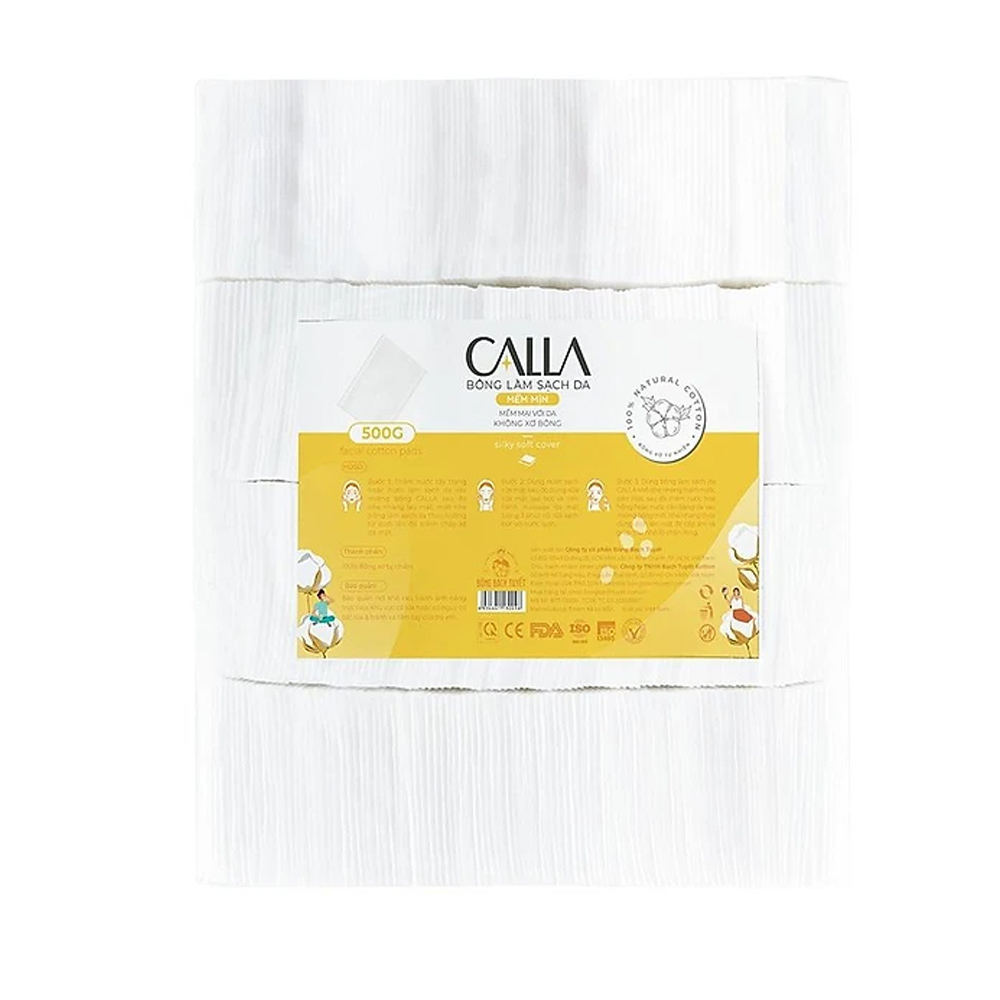 Bông Tẩy Trang Làm Sạch Da Bạch Tuyết CALLA Mềm Mịn 500Gr