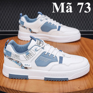 Giày thể thao nam, giày sneaker, giày da trắng xanh mã 73