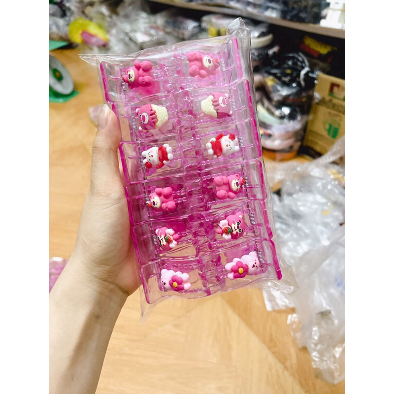 Sỉ 12 Kẹp 5răng 3răng gấu dâu