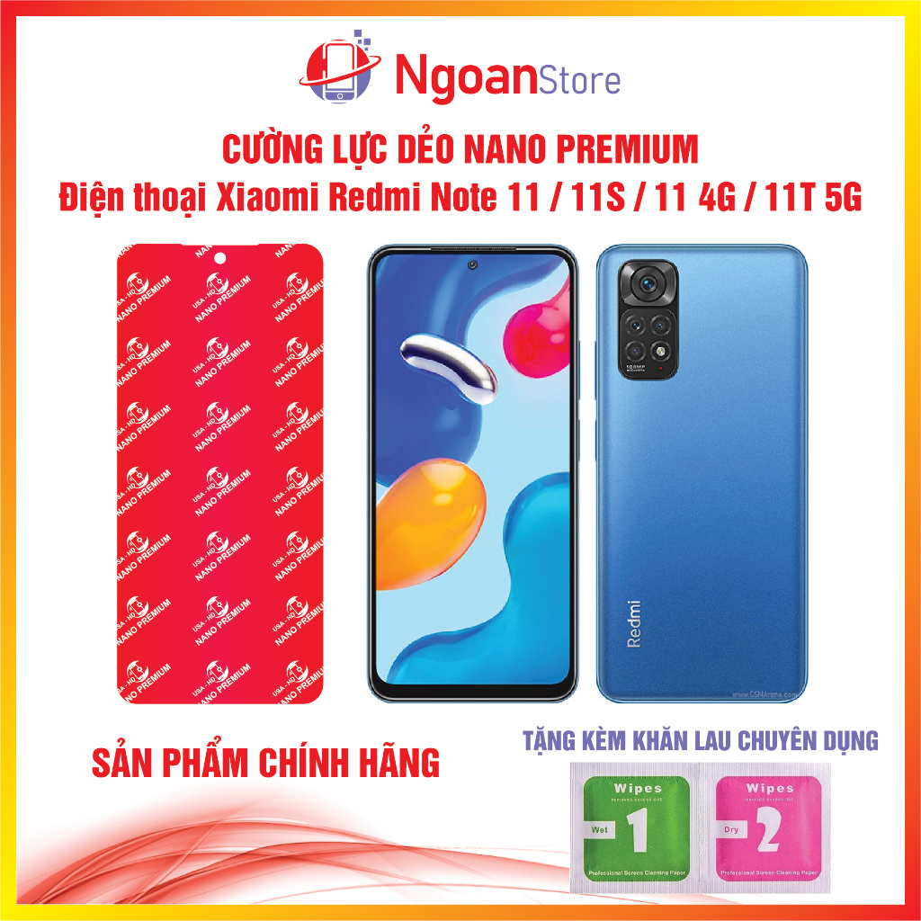Cường lực dẻo Nano cho Điện thoại Xiaomi Redmi Note 11 / 11S / 11 4G / 11T 5G - Ngoan Store
