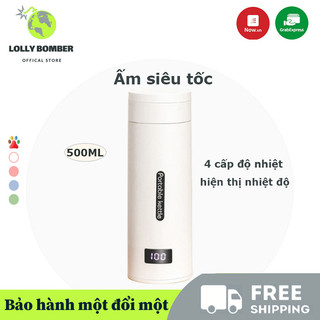 Ly giữ nhiệt,cốc giữ nhiệt,Ấm siêu tốc mini đa năng 2 trong1dung tích 500ml