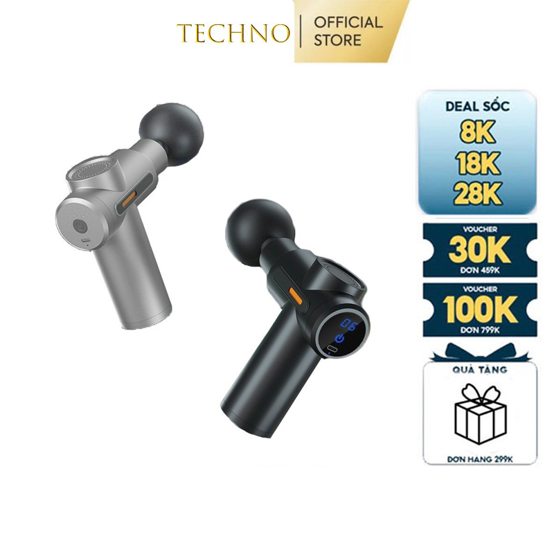 Máy Massage Cầm Tay Mini Toàn Thân 4 Đầu Mát Xa 6 Cấp Độ Đa Năng Máy Massage Cổ Vai Gáy Kiêm Súng Massage Tay Chân