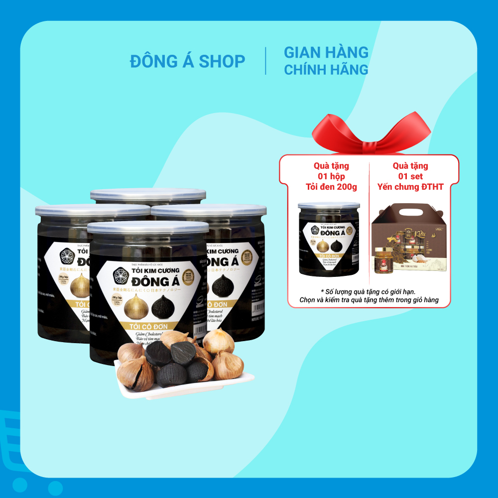 Tỏi Đen Đông Á - Combo 4 Hộp 200g cùng quà tặng hấp dẫn - Tỏi đen cô đơn SX theo công nghệ Nhật Bản, tốt cho sức khỏe