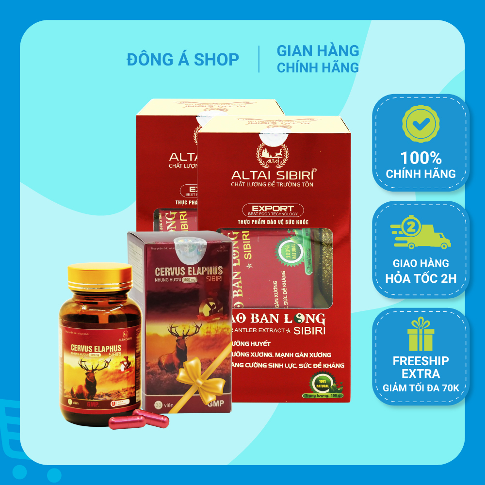 Cao Ban Long Sibiri - Combo 2 hộp 100g tặng 1 hộp viên nhung hươu - Hỗ trợ bổ huyết, dưỡng xương, tăng cường sinh lực