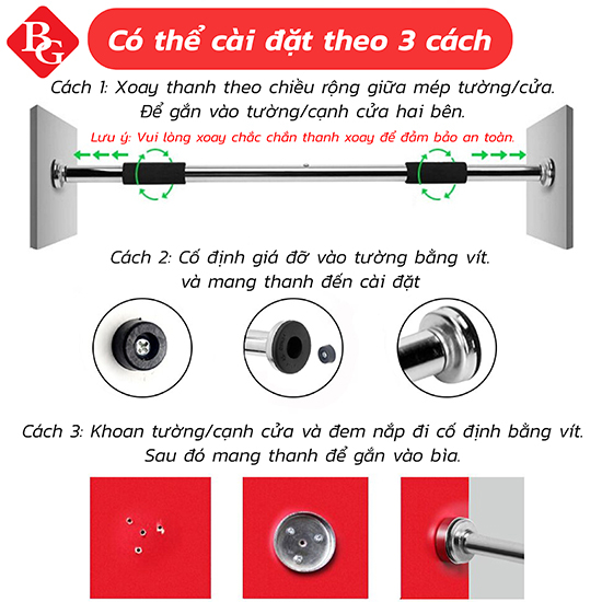 {DB80-130cm } BG -Xà đơn treo tường gắn cửa độ dài tùy chỉnh cao cấp tập thể dục tại nhà