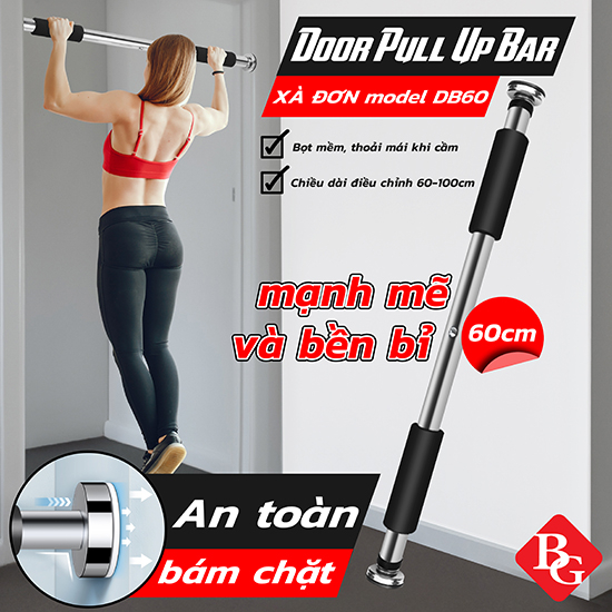 (DB60-100cm )-BG-Xà đơn treo tường gắn cửa độ dài tùy chỉnh cao cấp tập thể dục tại nhà