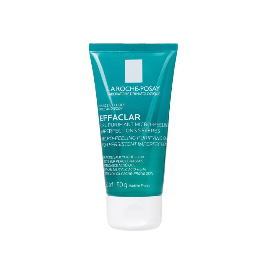 Gel Rửa Mặt La Roche-Posay Effaclar Gel Purifying Micro-Peeling Giảm Mụn Cho Mặt, Toàn Thân 50ml