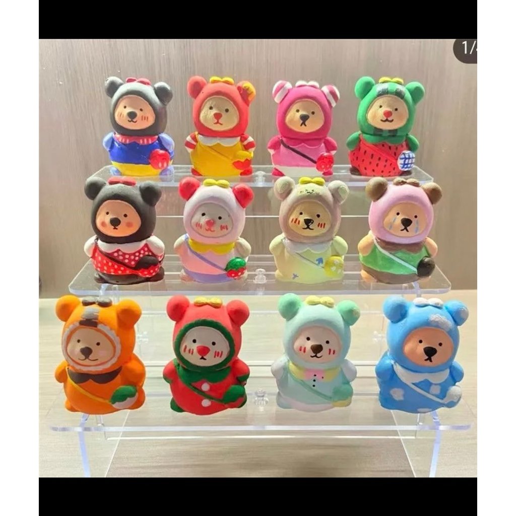 Tượng thạch cao Gấu đeo túi chéo size 6cm