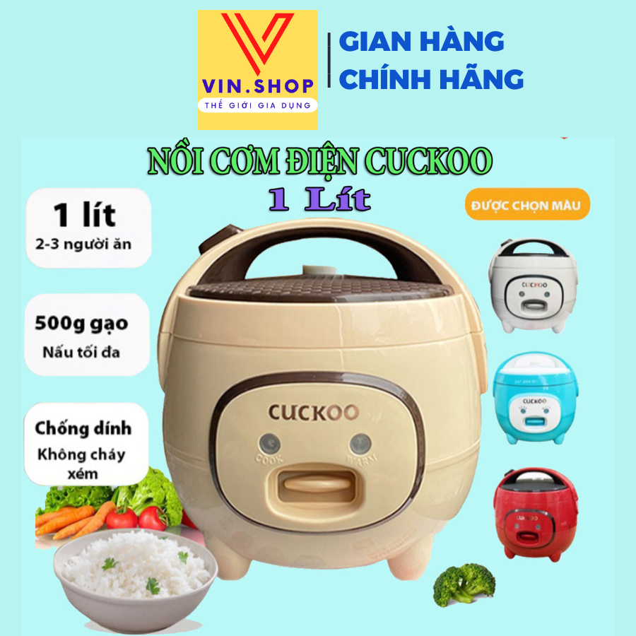 Nồi Cơm Điện CUCKOO Hàn Quốc Cao Cấp, Nồi Cơm Điện Mini 1L Cho 2 Người Ăn, Nồi Cơm Điện CUCKOO Ruột Tráng Men