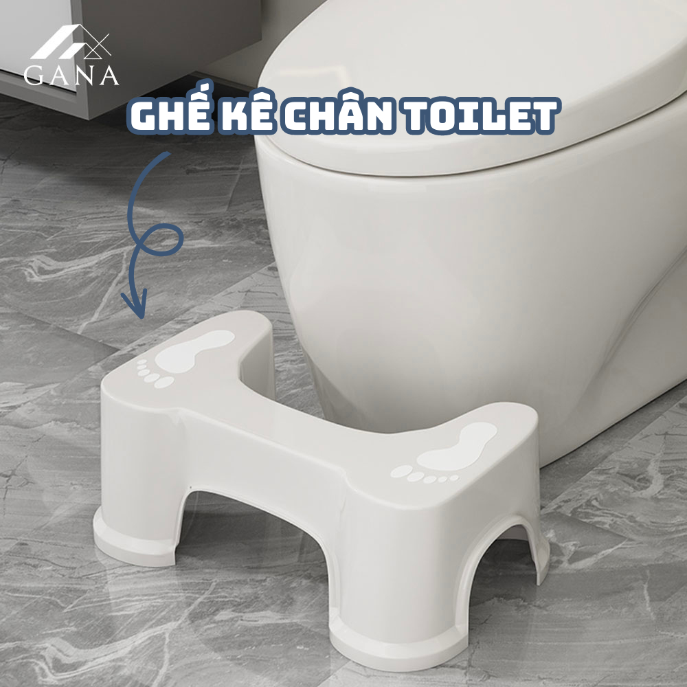 Ghế kê chân toilet GANA, ghế để chân đi vệ sinh dày dặn tiện dụng cho người lớn và trẻ em chống táo bón.