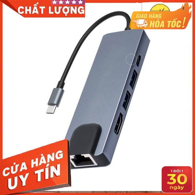 Hub USB Type C 5 in 1 To HDMI, RJ45, 2 x USB 3.0, USB Type C