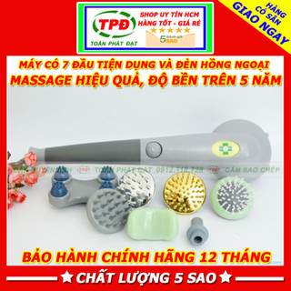 Gậy máy massage lưng, gậy máy mát xa lưng cầm tay 7 đầu hồng ngoại King Massager