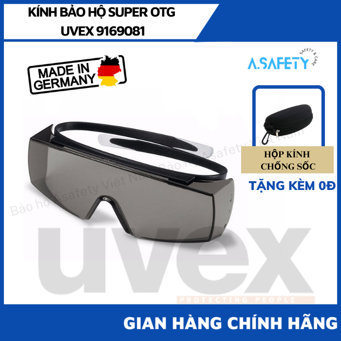 Kính bảo hộ super OTG Uvex 9169081 chống bụi chính hãng, chống trượt, chống chói, hơi sương, chống trầy xước