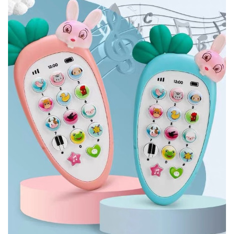 Điện thoại thỏ cà rốt cho bé, có nhạc và đèn