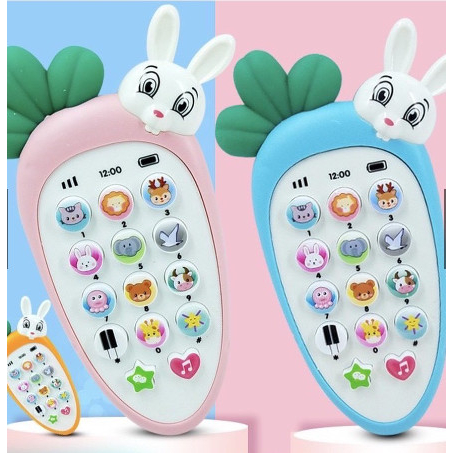 Điện thoại thỏ cà rốt cho bé, có nhạc và đèn
