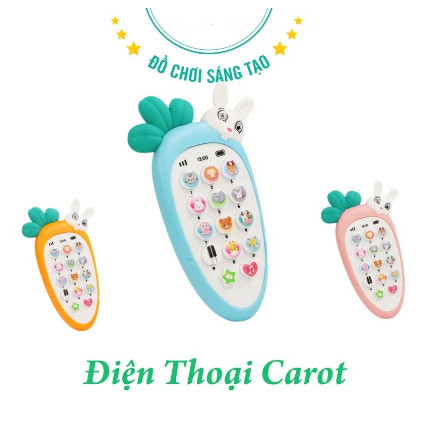 Điện thoại thỏ cà rốt cho bé, có nhạc và đèn