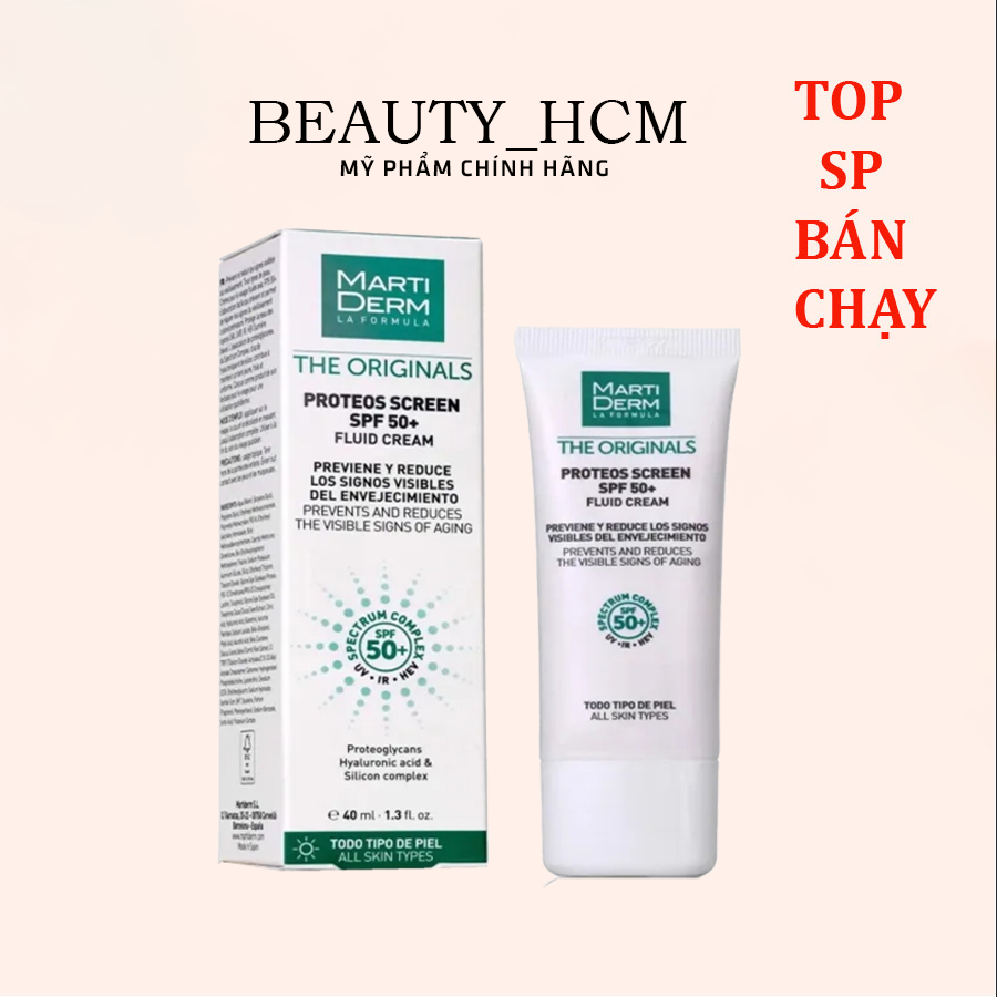 Kem Chống Nắng Phổ Rộng Toàn Diện Ngừa Lão Hóa, Phòng Chống Nám Quay Lại - MartiDerm The Originals Proteos Screen SPF50+