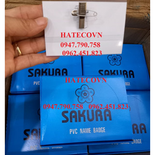 Thẻ cài ngực sakura/ telun dày đẹp - kẹp thẻ hội nghị kim bấm - kẹp thẻ