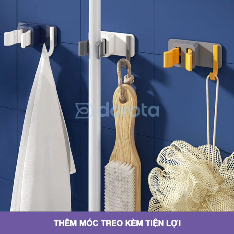 Móc treo cây lau nhà DOROTA móc treo đồ dán tường 2 trong 1 X90