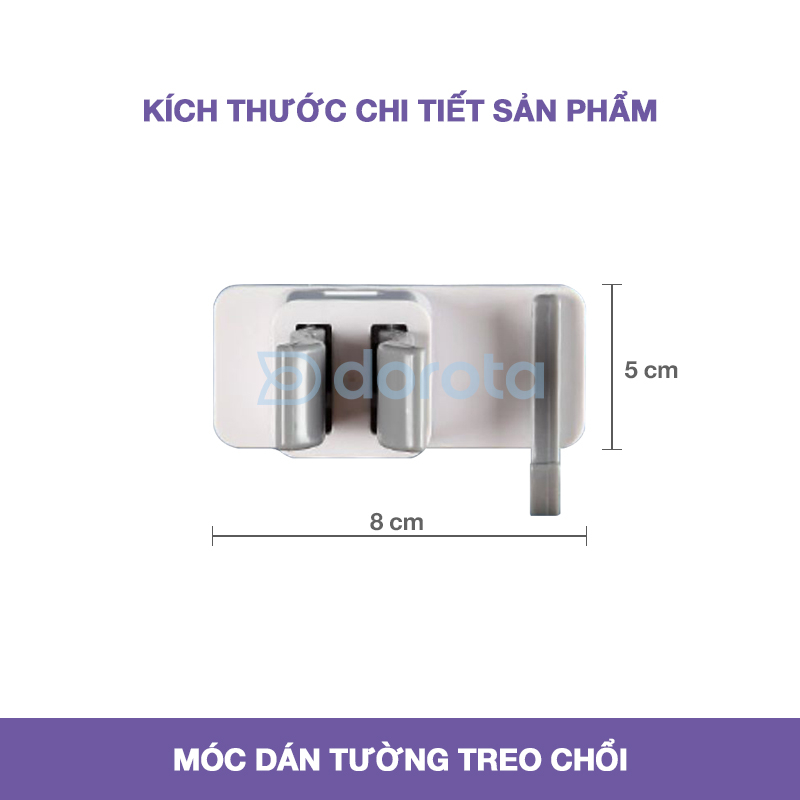 Móc treo cây lau nhà DOROTA móc treo đồ dán tường 2 trong 1 X90