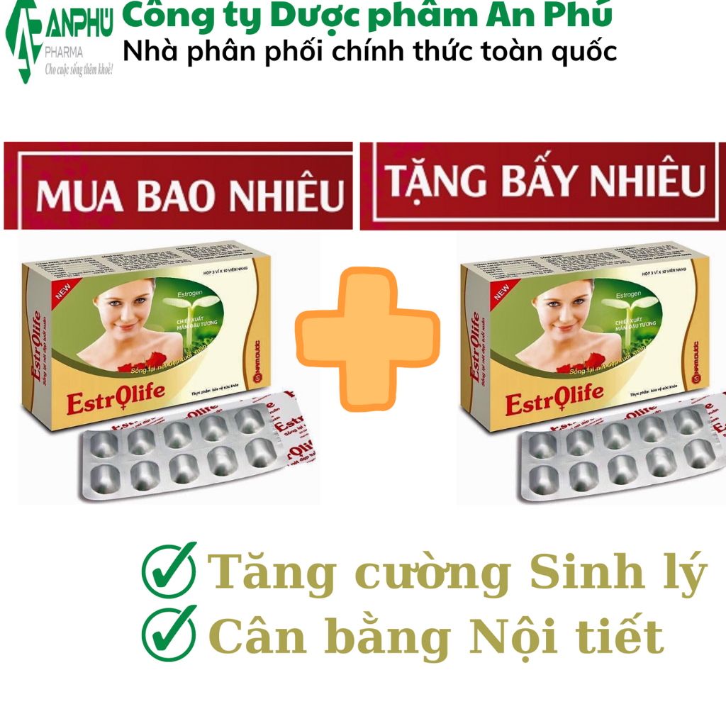 Viên Nội Tiết Estrolife Nam Dược 30 viên - Tăng cường sinh lý nữ, Hết nám, tàn nhang, Ngăn lão hóa