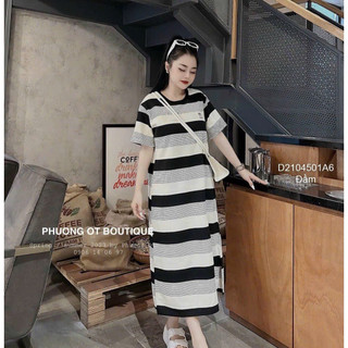 Đầm suông len phối màu hàng QC