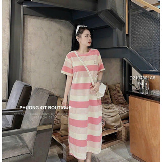 Đầm suông len phối màu hàng QC