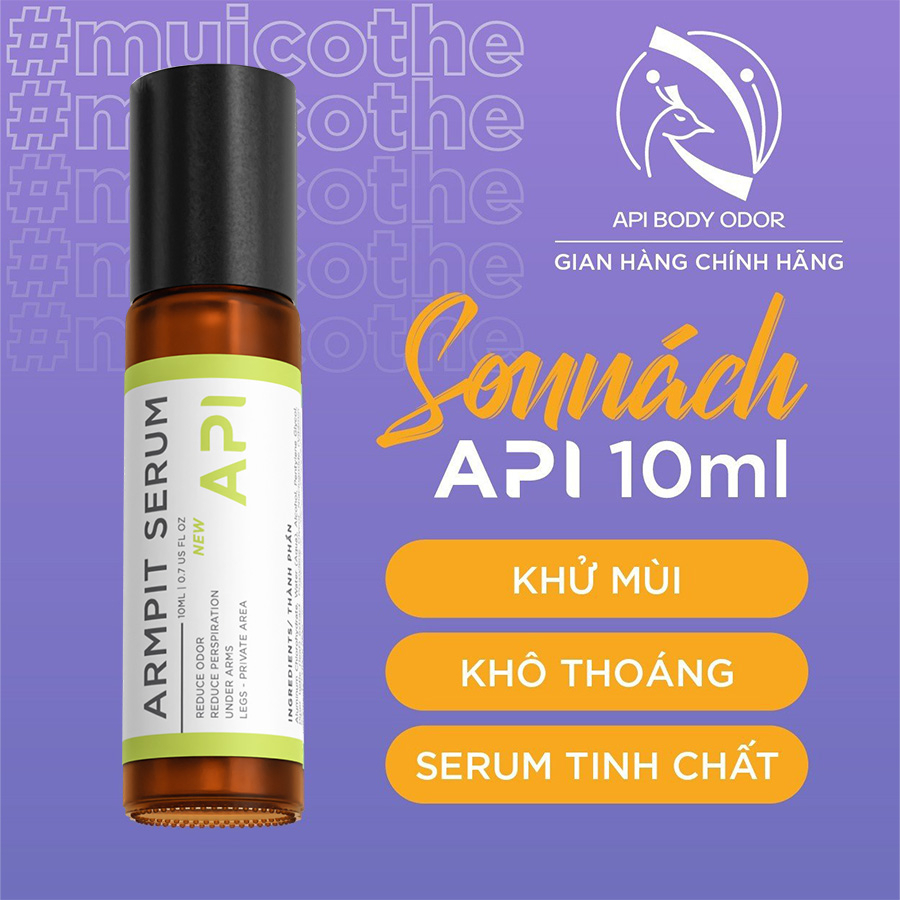 Son nách API, lăn khử mùi hôi nách API, Serum khử mùi ngăn tiết mồ hôi 72h Armpit Serum 10ml