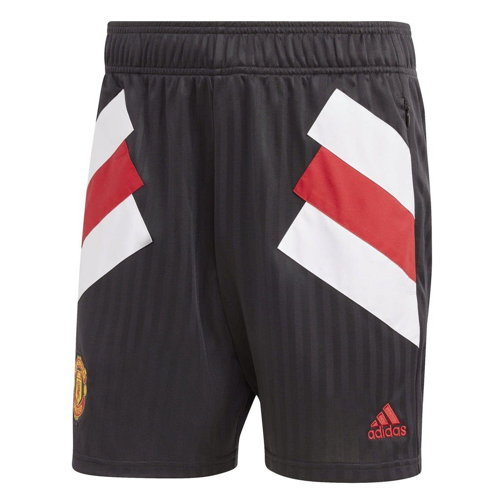 Quần short Adidas MU Icon Range Jersey-Đen sọc trắng đỏ
