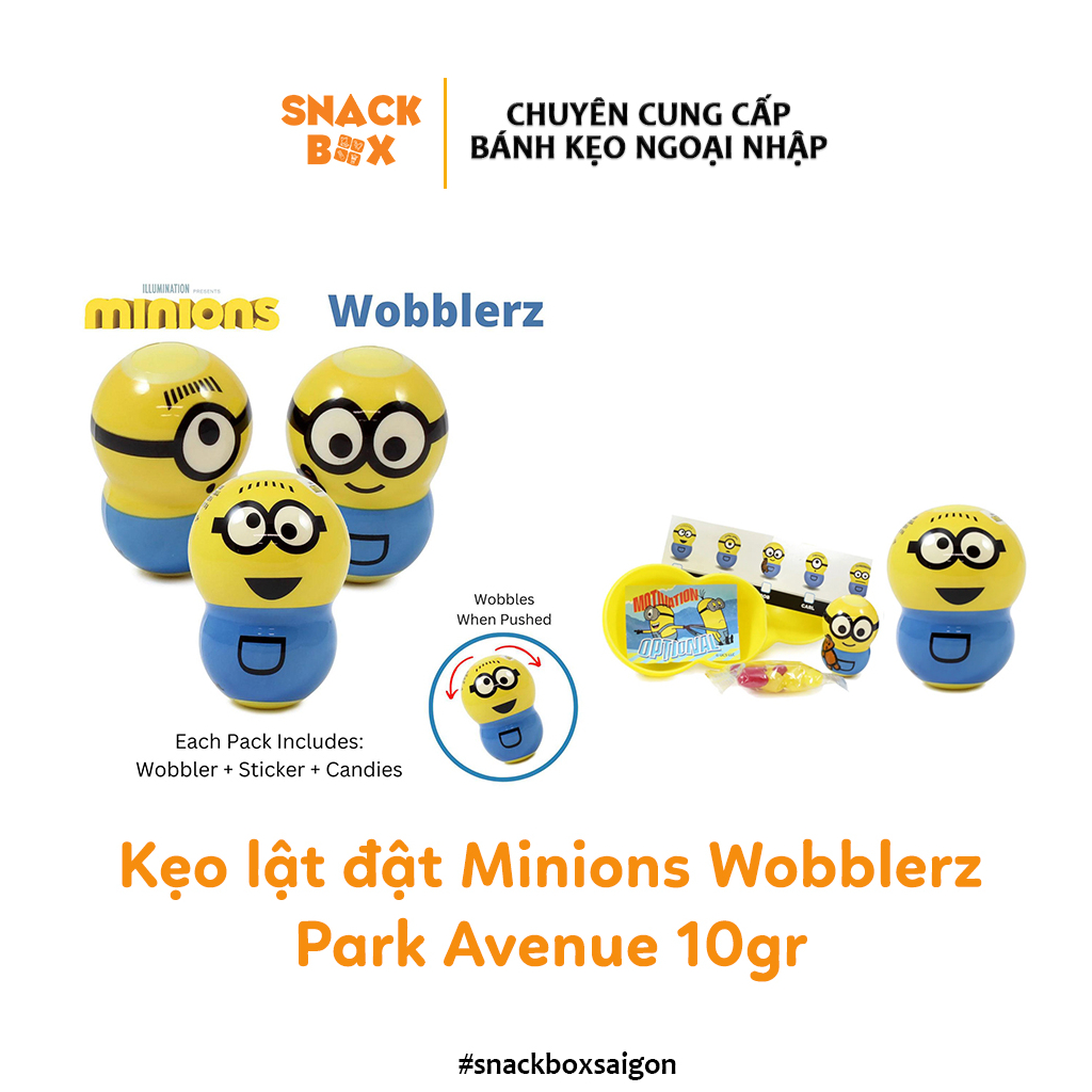 Kẹo Đồ Chơi Lật Đật Minions Wobblerz Park Avenue 10gr - Úc