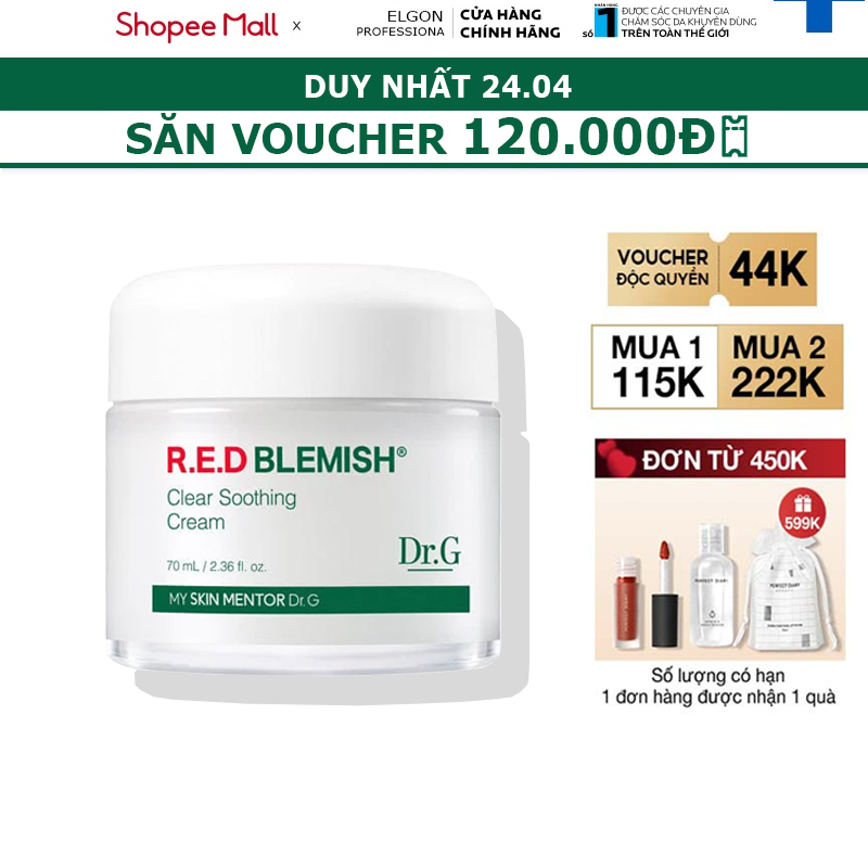 Kem dưỡng Dr.G DrG Red Blemish Clear Soothing Cream 70ml