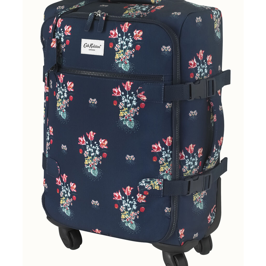 Va li/Four Wheel Small Suitcase Spot Bouquet - Navy - 1083385