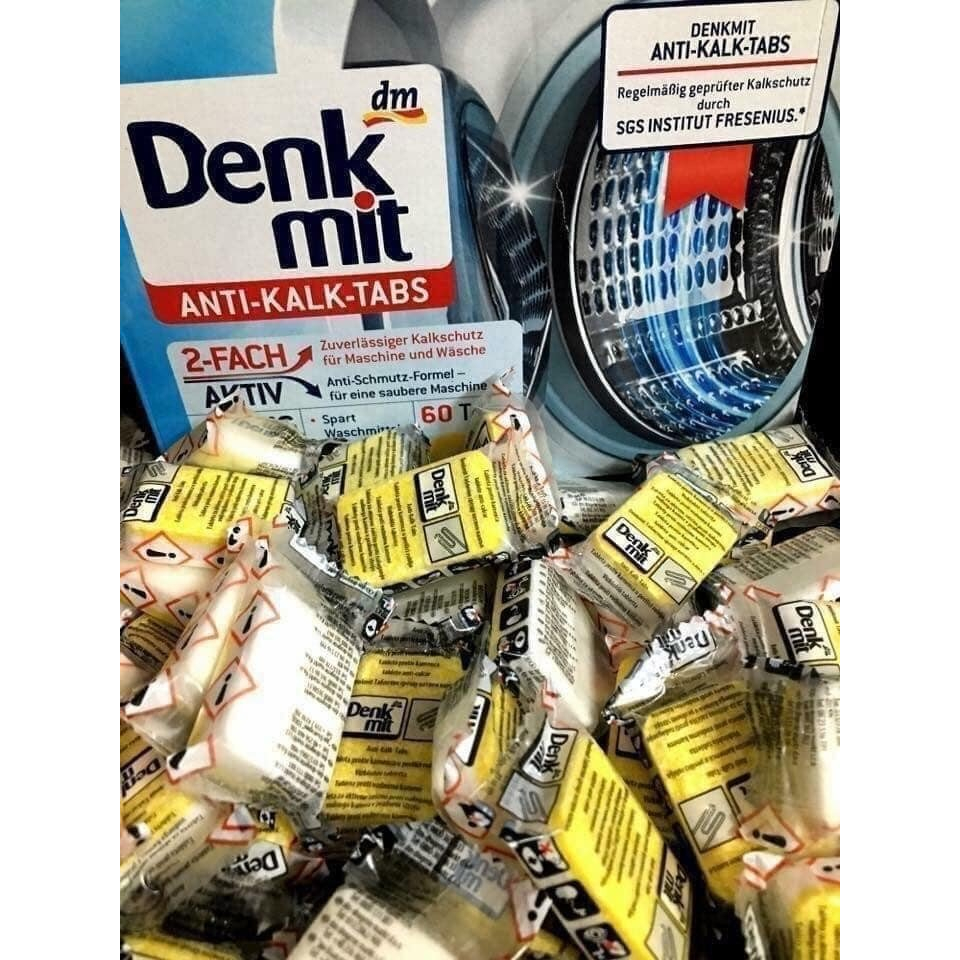 VIÊN TẨY LỒNG MÁY GIẶT DENKMIT ĐỨC HỘP 60 VIÊN