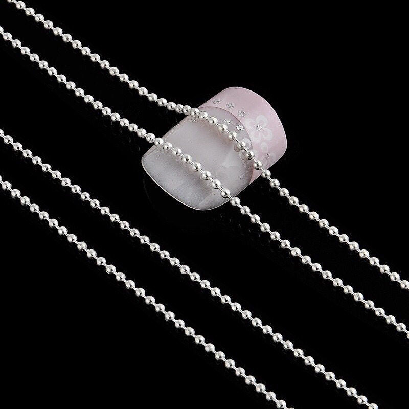 Dây bi dẹt bi tròn nail trang trí móng