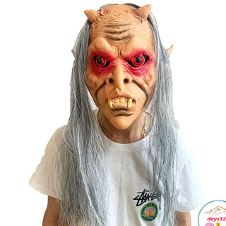 Mặt nạ KINH DỊ Mắt đỏ tóc dài với mái tóc giả hoá trang halloween mặt nạ ma quỷ quay video tiktok