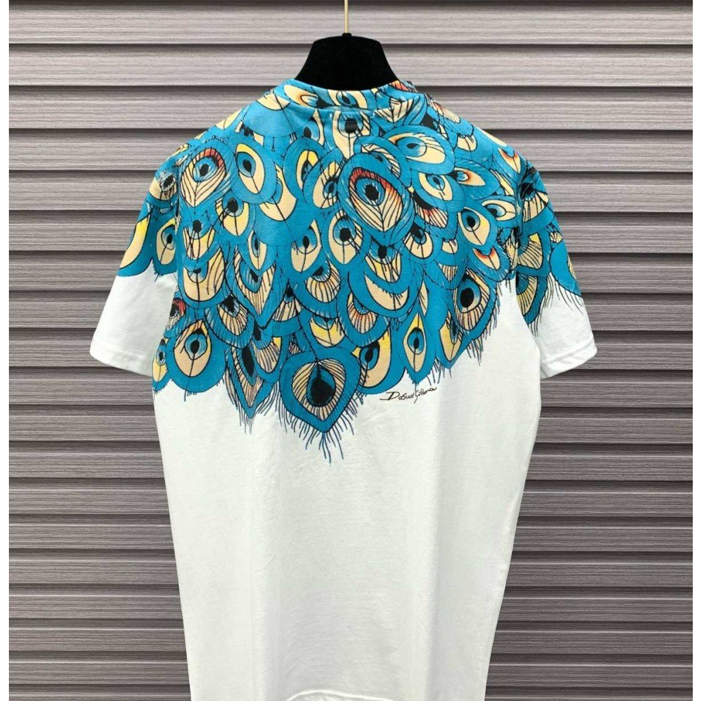 Áo thun họa tiết cánh lông chim công unisex nam nữ mặc đôi đẹp