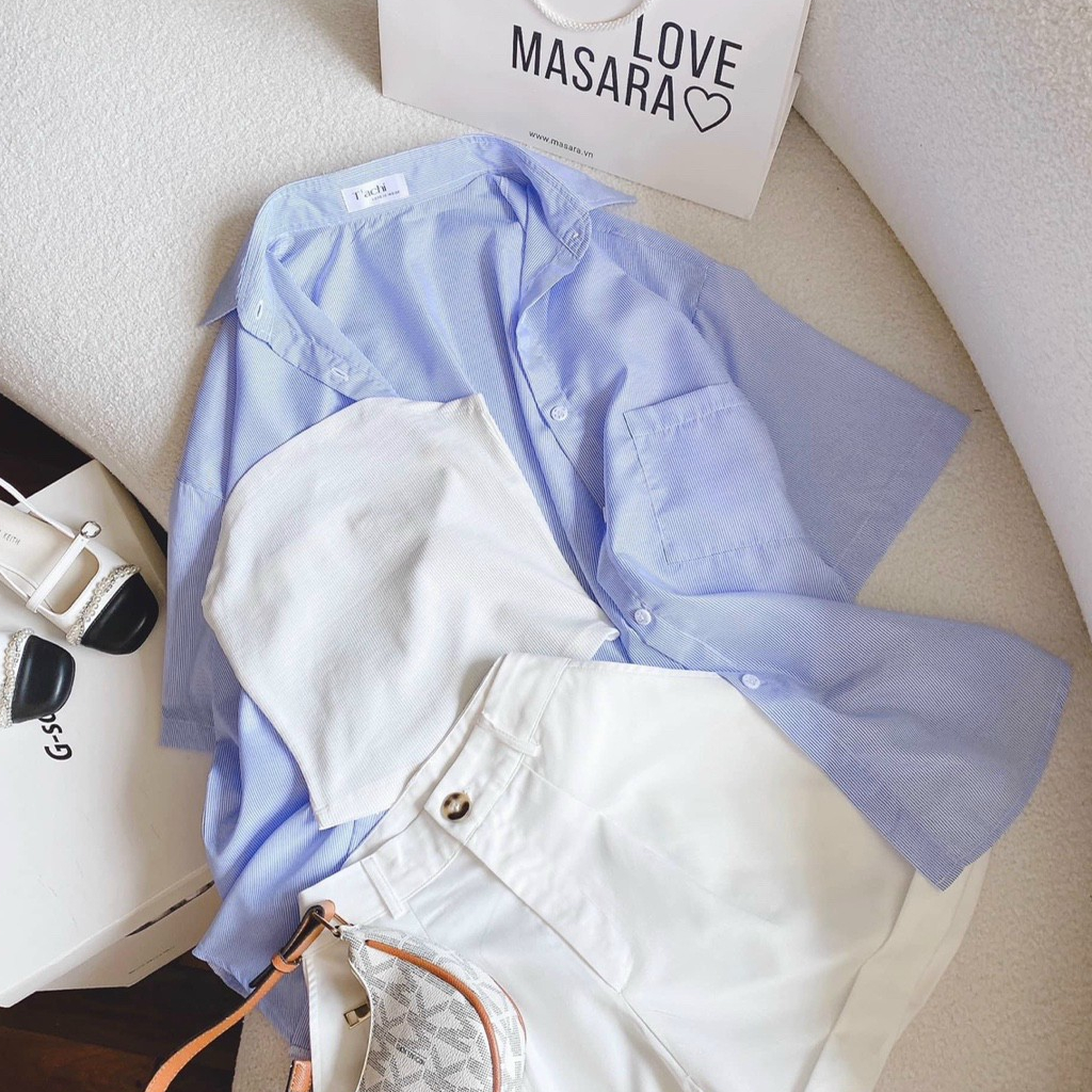 [HÌNH THẬT] Sét sơ mi đùi 3 món đi biển,áo sơ mi tay ngắn kèm lót mix quần shooc siêu xinh