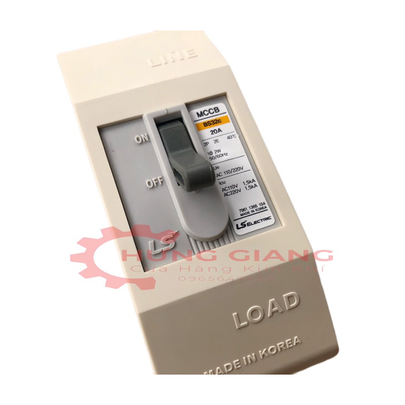 Aptomat 2 CỰC LS CHÍNH HÃNG 15A 20A 30A lắp nổi CÓ VỎ