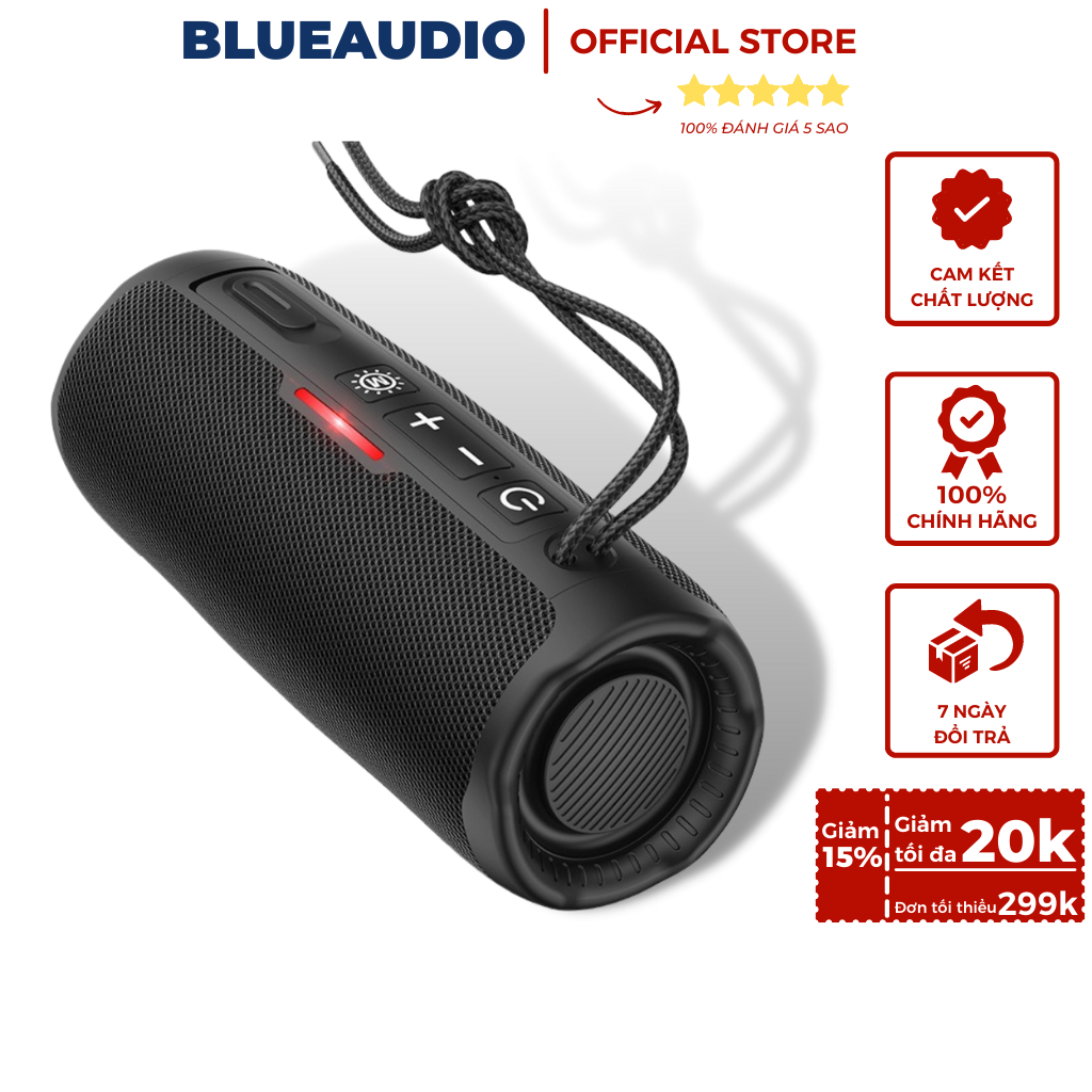 Loa Bluetooth Hoco HC16, chống nước IPX4, nghe nhạc 4 tiếng liên tục, đèn led RGB đổi màu [Bảo hành 12 tháng]