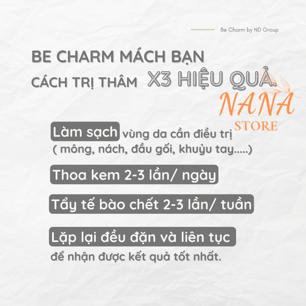 Kem Giảm Thâm Be Charm - Giảm Thâm Vòng 3 Tặng Kèm Muối Tắm
