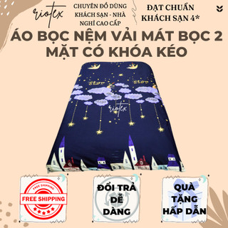 Vỏ áo bọc nệm 2 mặt có khóa kéo Riotex dành cho nệm cao dưới 10cm